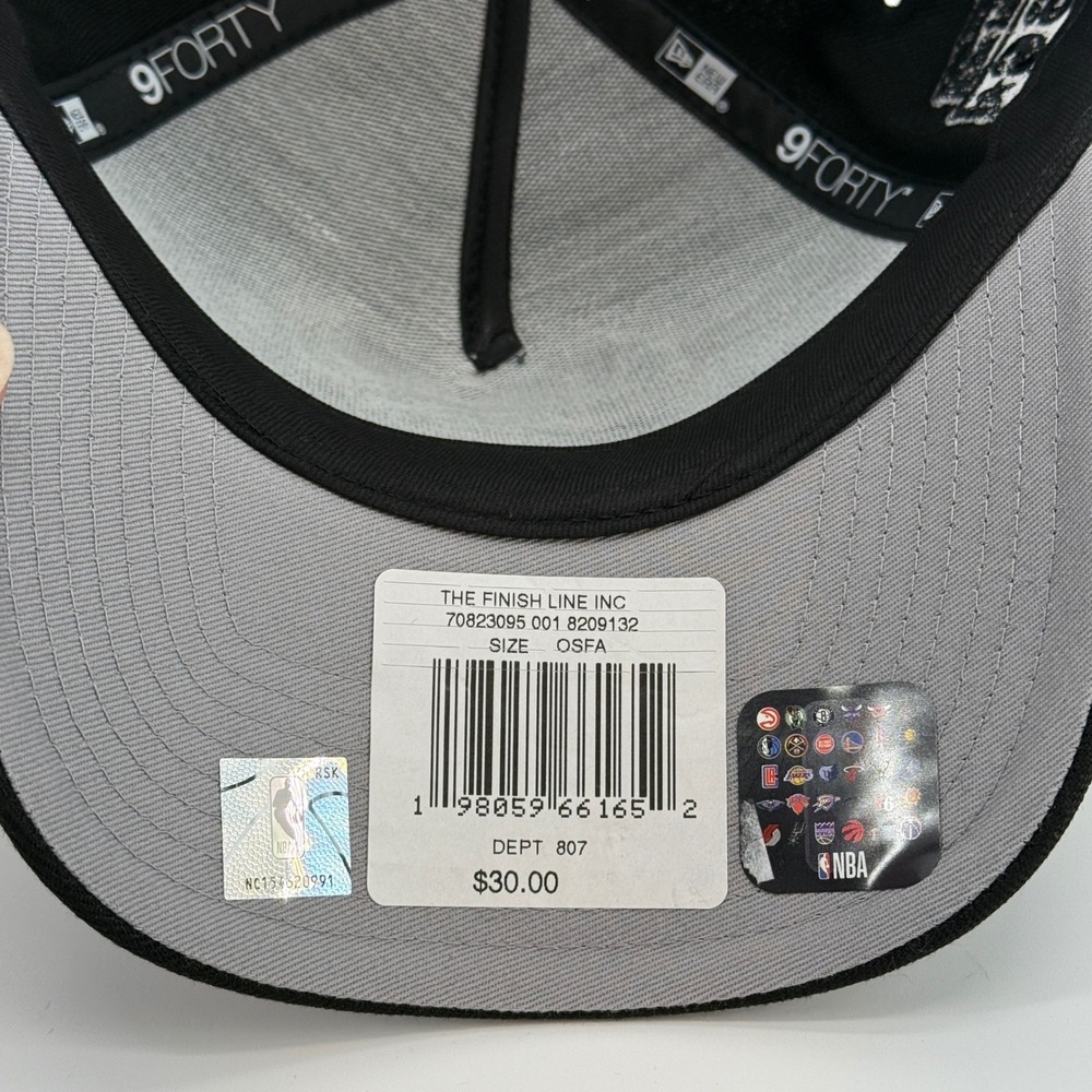 Chicago Bulls Hat New Era Cap 9FORTY Black NBA Adjustable Snapback OSFA NEW - Picture 5 of 10